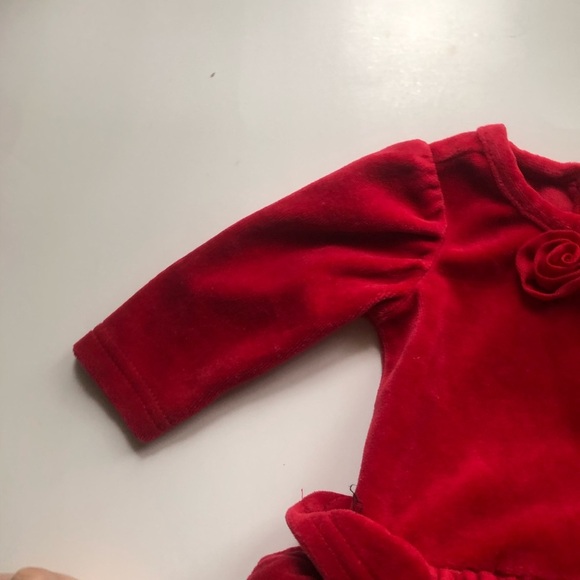 Red Baby Dress with Rosette Details - Picture 3 of 9